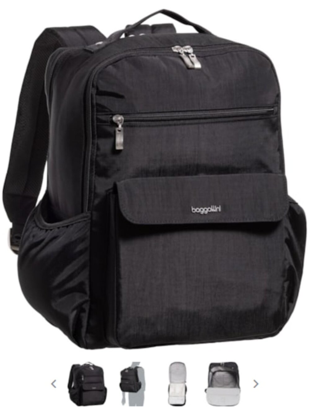 baggallini Adult Everyday Laptop Backpack Black Women's Men's NWT Adjustable